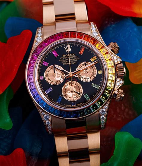 rolex with rainbow numbers|rolex daytona rainbow 2022 price.